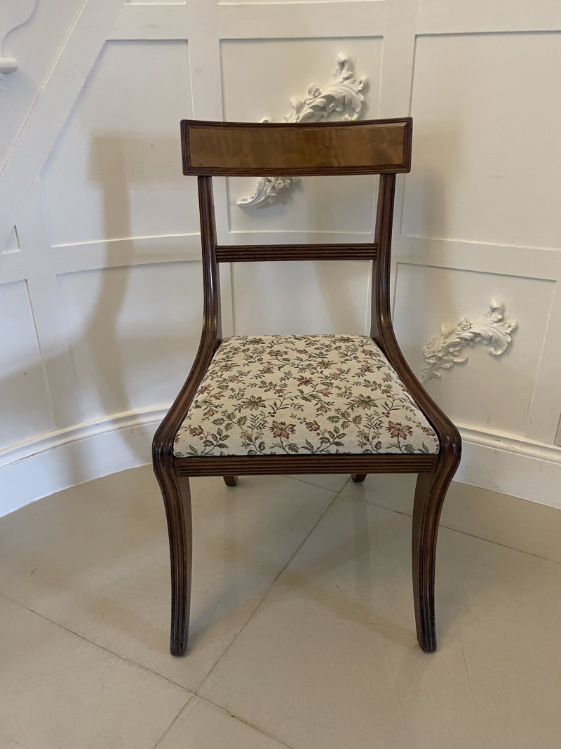 Set of 6 Antique Regency Quality Mahogany Dining Chairs - Image 4